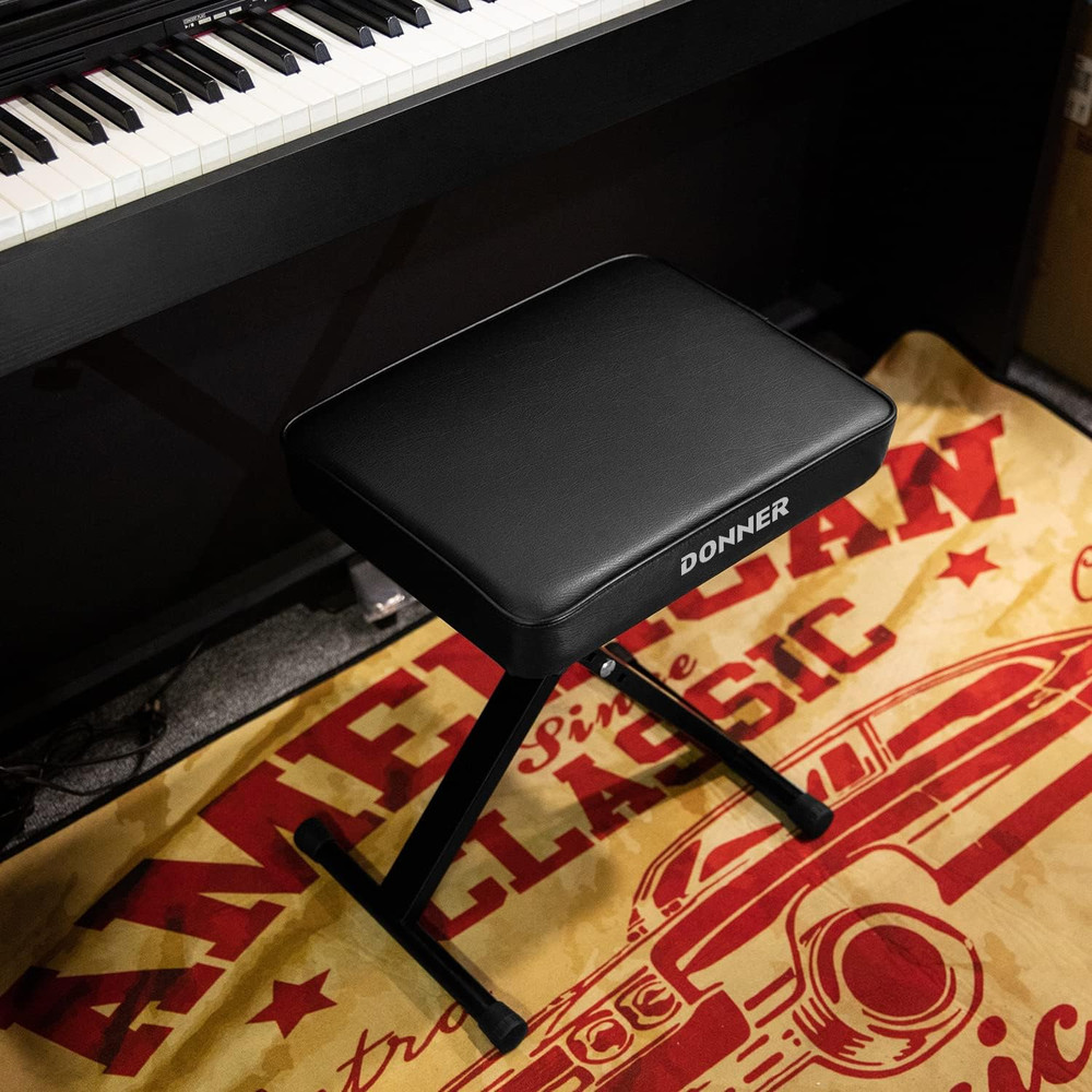 Piano Bench, Adjustable Keyboard Bench Portable Stool Collapsible Chair Foldable