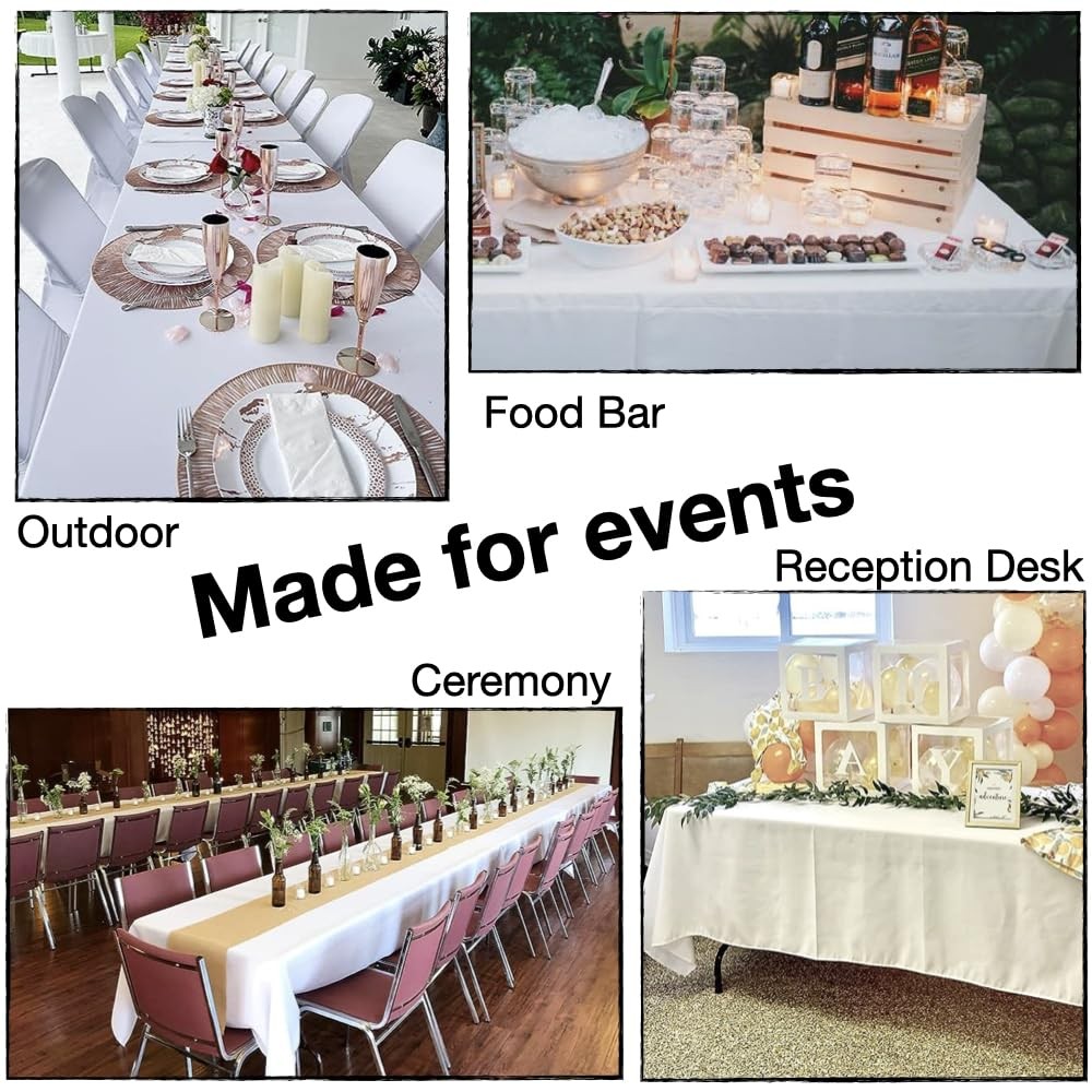 Urby Rectangular Polyester Tablecloth Light Pink 90x132 for 8ft Tables