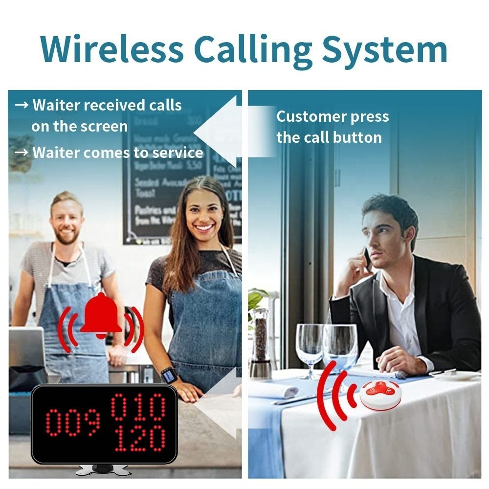 Wireless Call Pager System Buzzer Alarm Waiter Restaurant Call Button