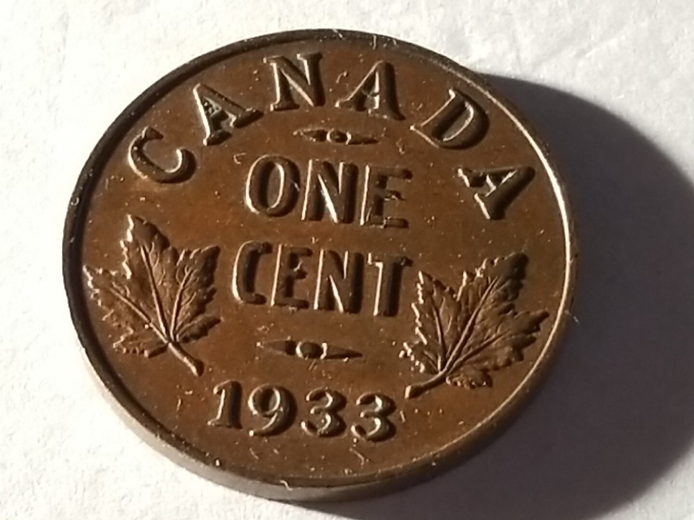 1933, 1 cent, Canada. NICE....