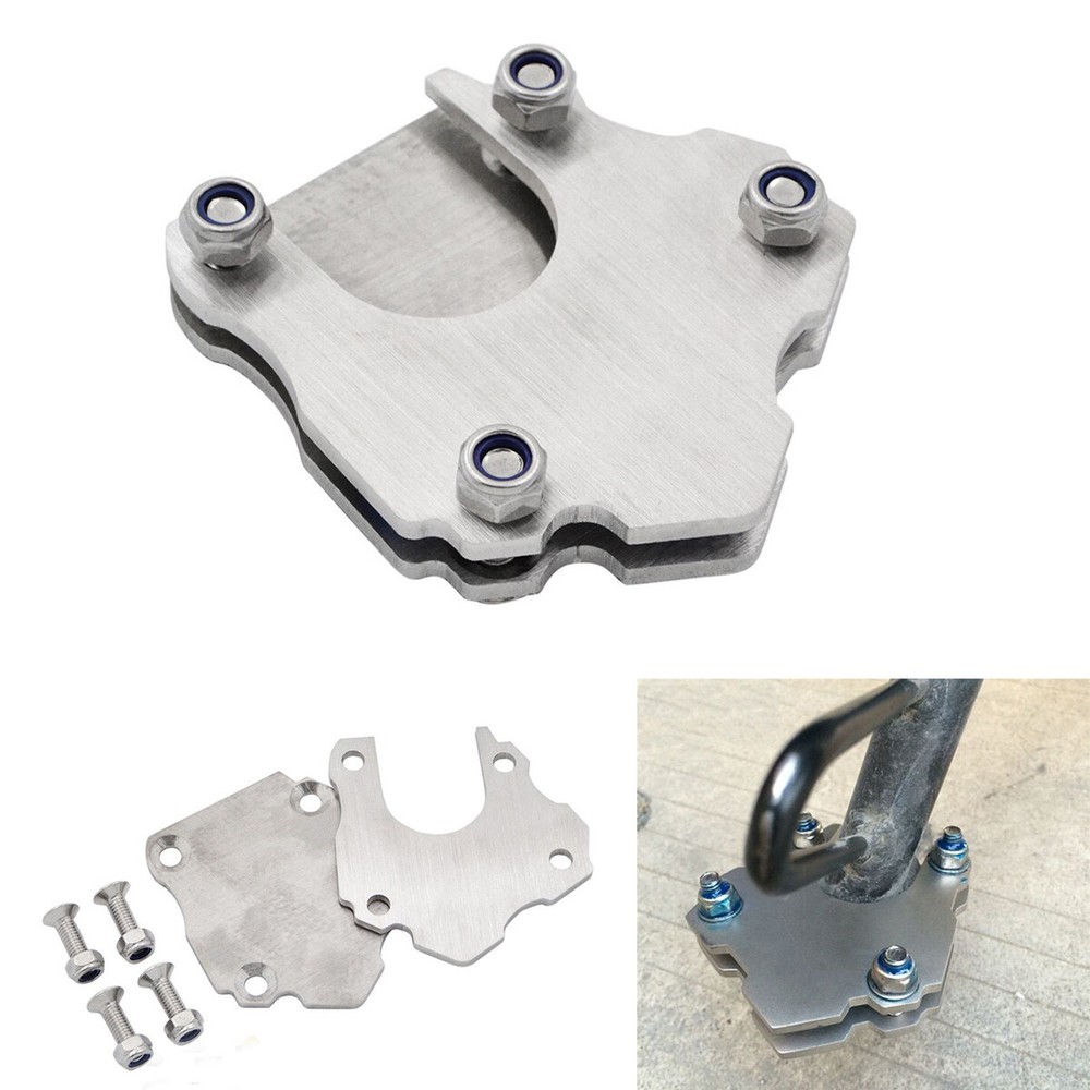 Universal Stainless Steel Side Kickstand Stand Extension Plate For Motorcycle