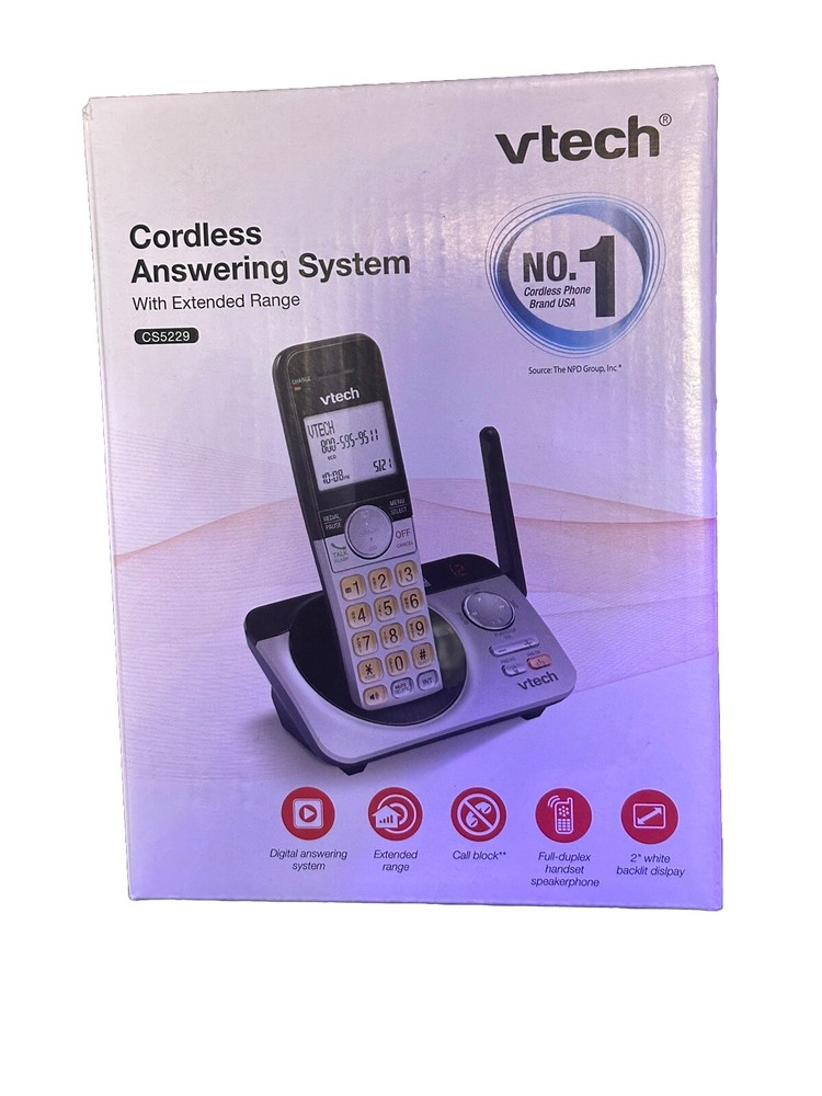 VTECH CS5229 Cordless Answering System With 1 Handset & Extended Range DECT 6.0