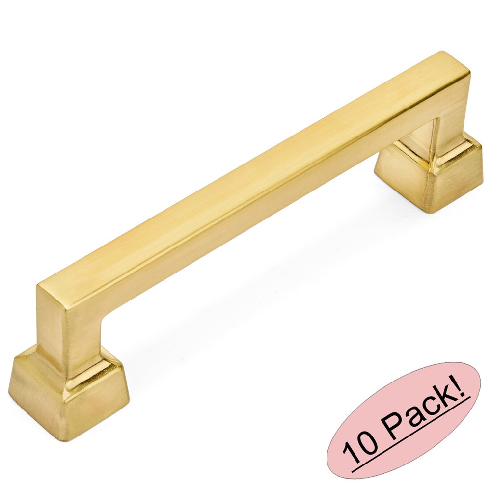 *10 Pack* Cosmas Cabinet Hardware Brushed Brass Contemporary Pull #1481-96BB