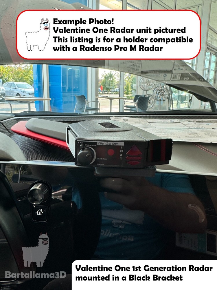 Bartallama3D Radar Holder - Radenso Pro M for C8 Corvette