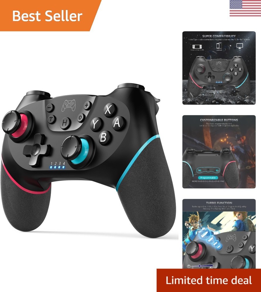 Switch Pro Controller with Turbo Function and Long Battery Life - Game in Style