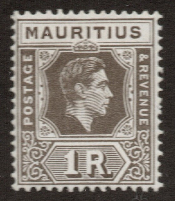 Mauritius Scott 219 George VI Rupee issue Mint Hinged