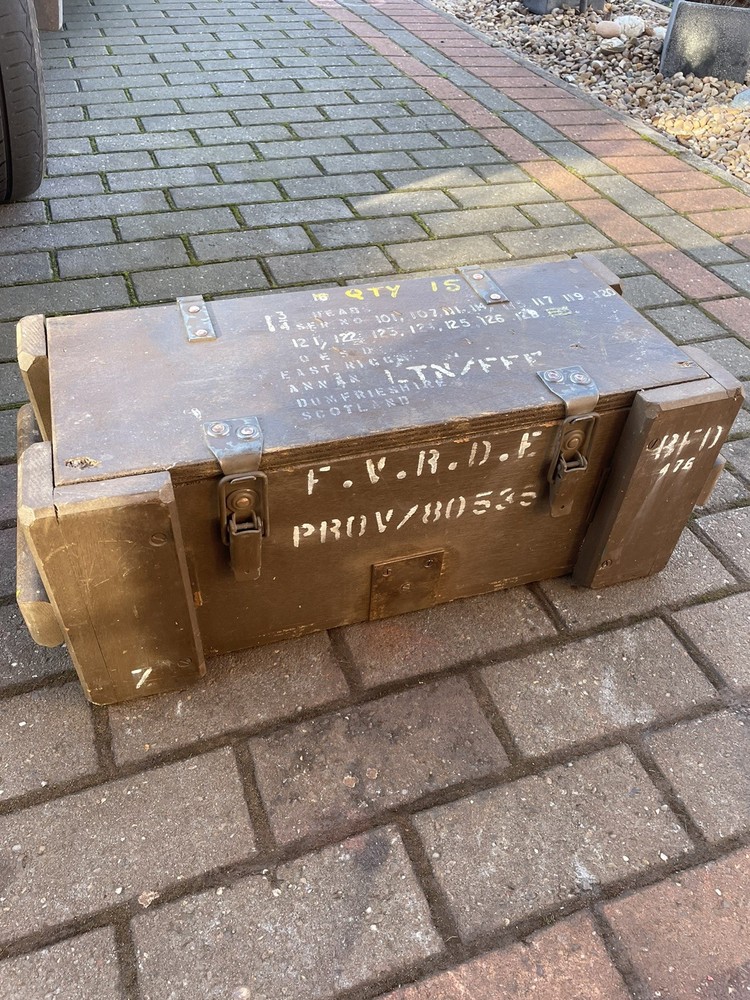 vintage British military ammunition box