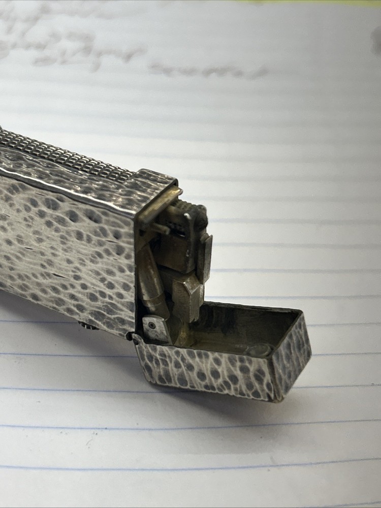 Vintage Dunhill Rolla gas lighter Silver Bark, Untested