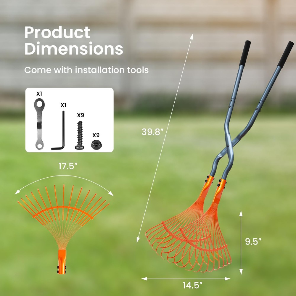 Pathneer Leaf Grabbers for Yard Work, Leaf Picker Upper Grabber with Long Ste...