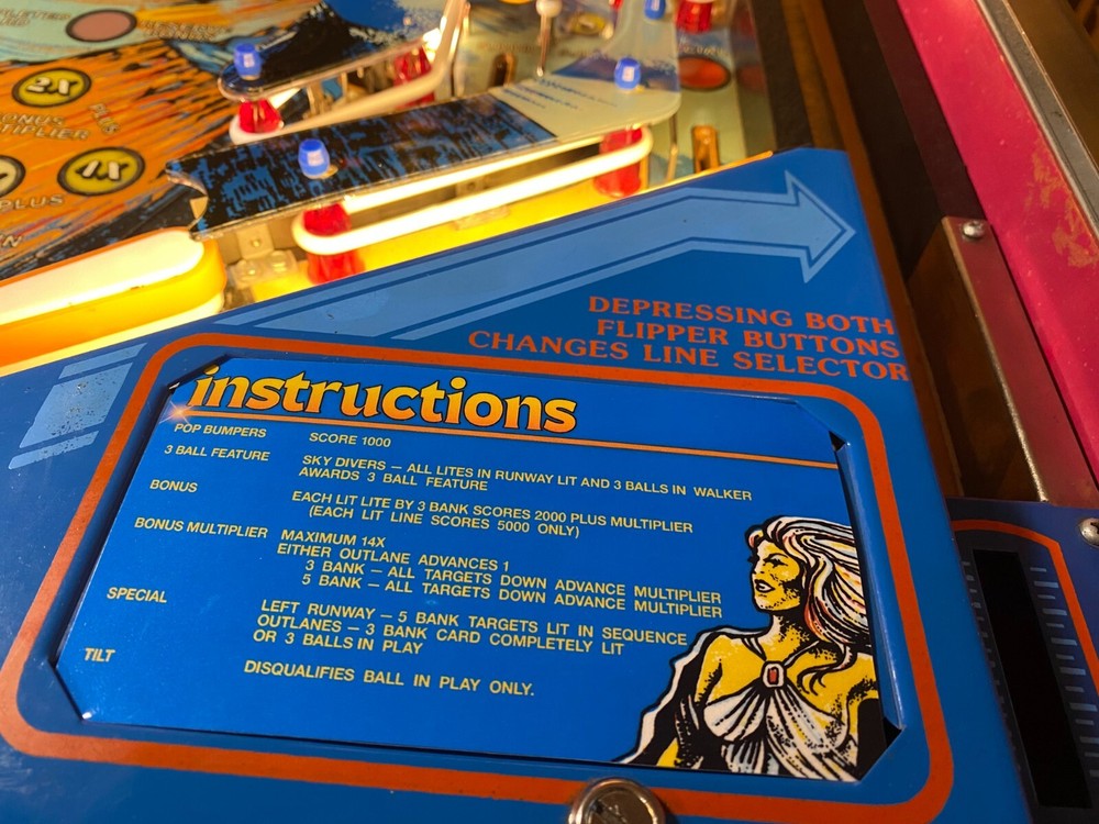 Freefall Pinball Custom Apron Cards Instruction Rules Stern Electronics