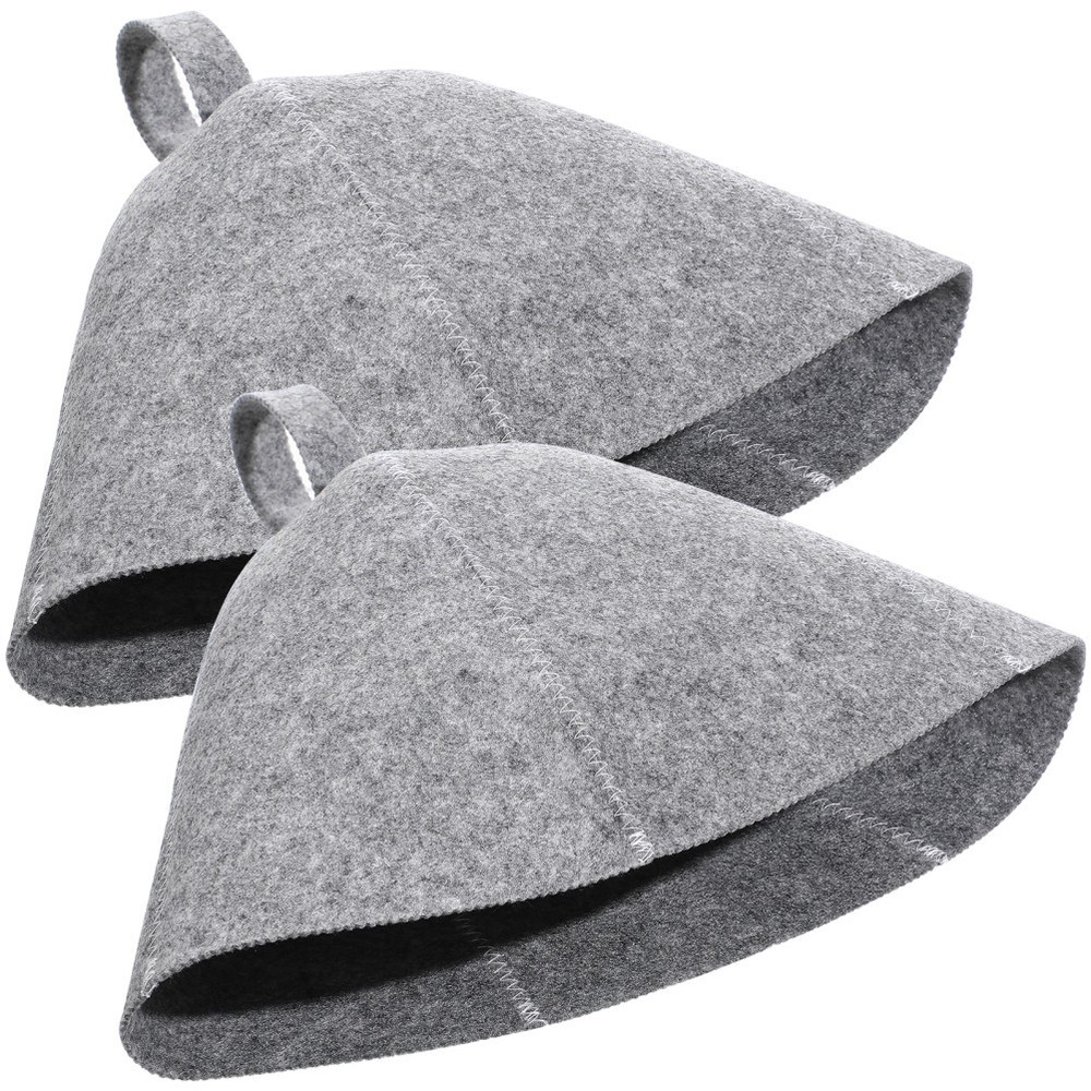 2pcs Felt Sauna Hat Thickened Comfortable Shower Hat Lightweight Indoor Sauna