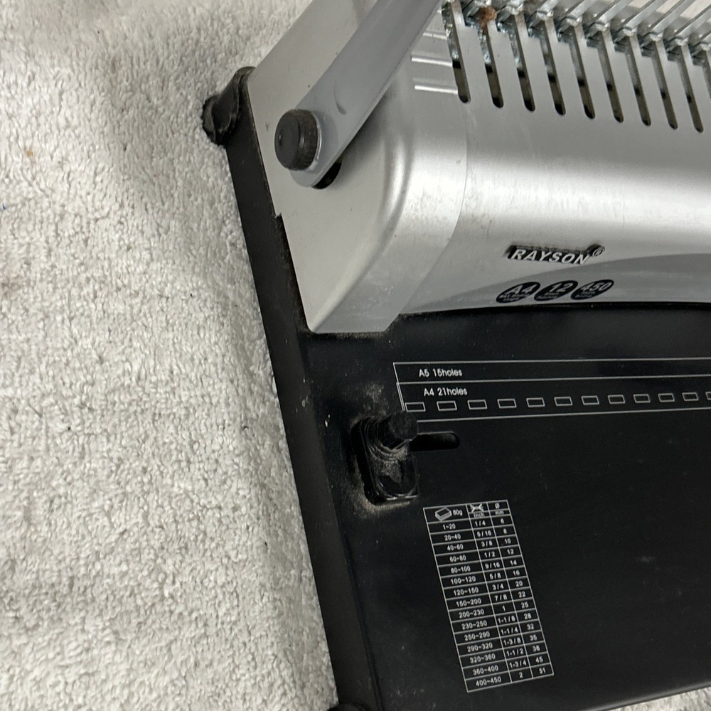 Rayson SD16 Comb Binding Machine - A4 Max Binding Length 12 Sheets Punching EXC