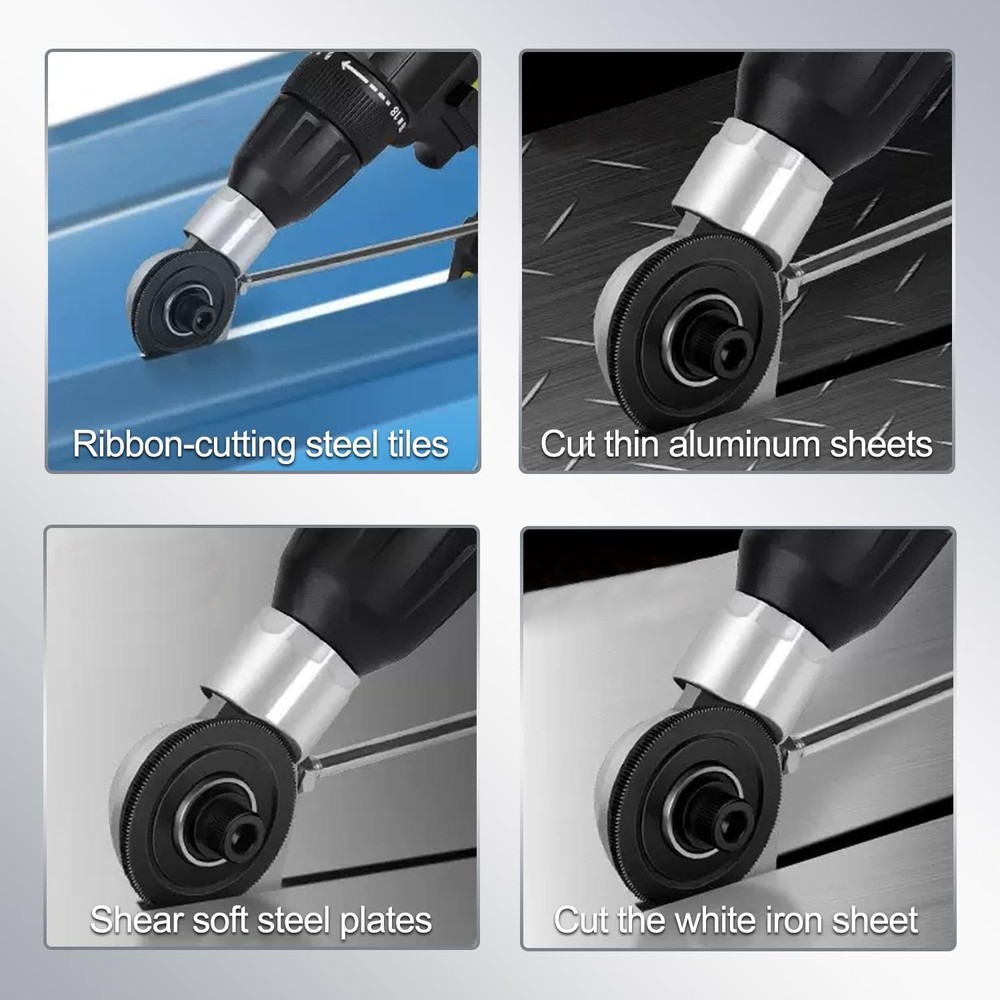 Jikbeed Metal Nibbler Drill Attachment - Reinforced dedicated version, Silver
