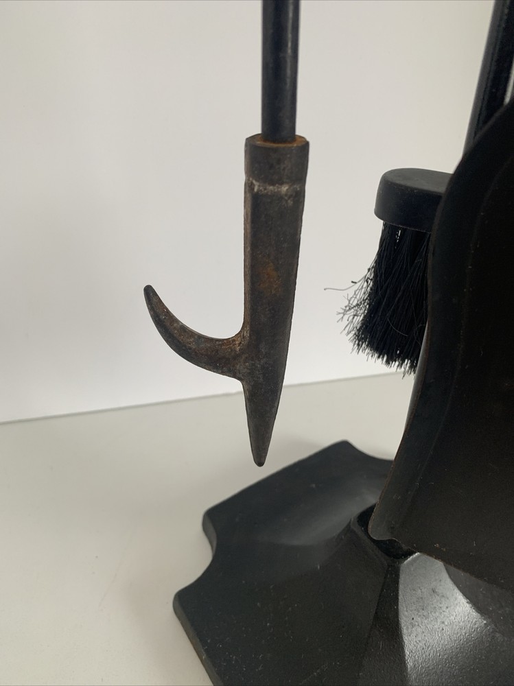 Fireplace Tool Set Black Iron Heavy