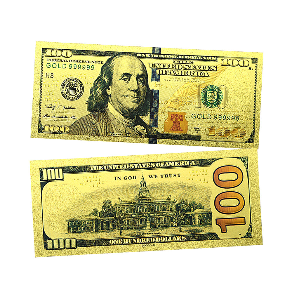 5pcs/set in Envelope Benjamin Franklin US 100 Dollars Plastic Banknotes Souvenir