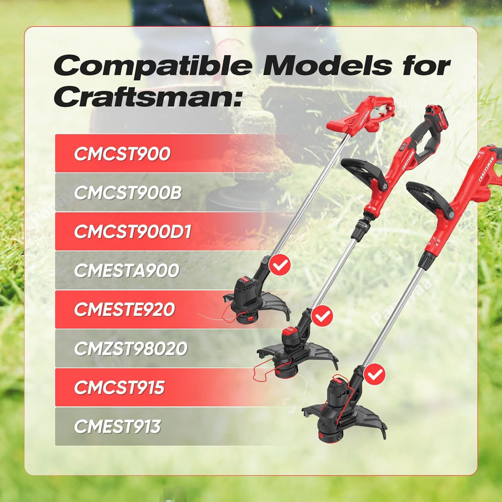 8 Pcs CMZST0653 Weedeater String Compatible with Craftsman Weed Wacker, 30Ft 0.0