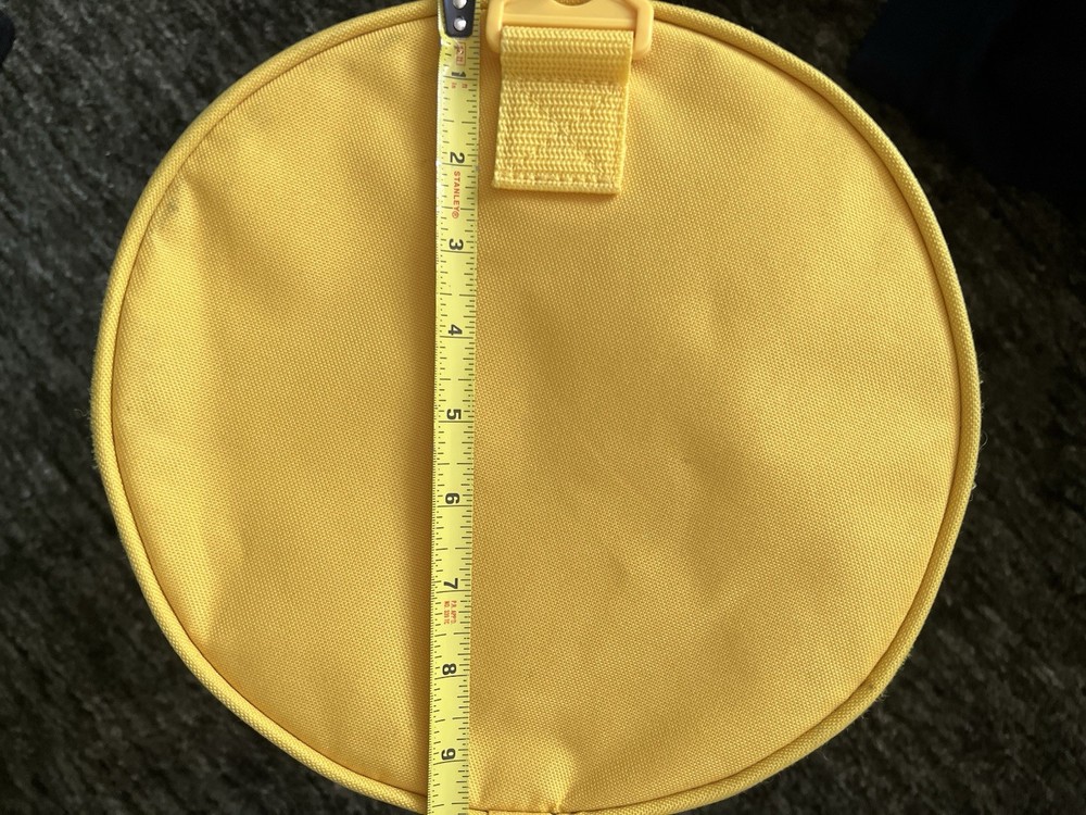 Glossier Yellow Medium Duffle Gym Bag Zip Closure Adjustable Strap Polyester