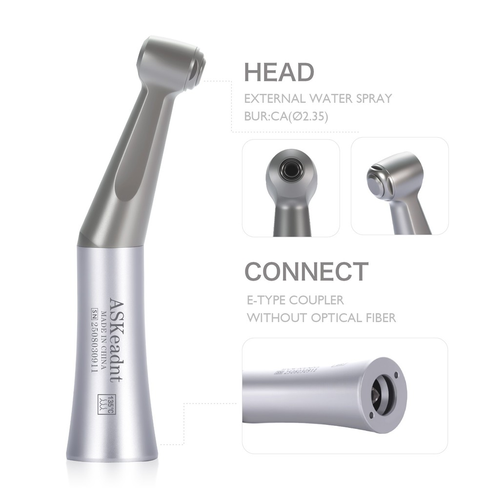 Dental 1:1 Slow Low Speed Contra Angle Handpiece E-Type Push Button