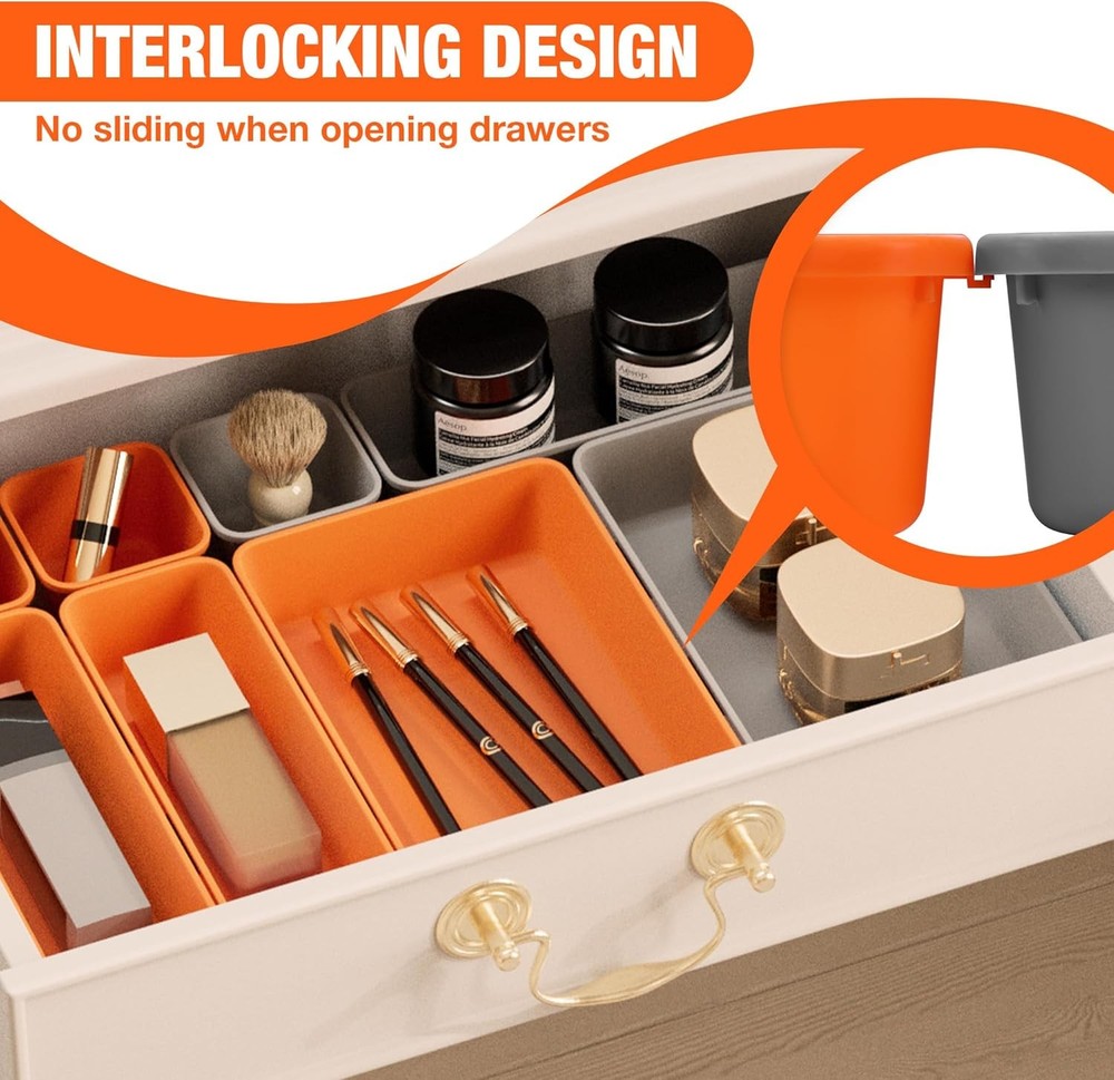 ValueMax 21 PCS Tool Box Organizer Set PP Material Interlocking Tool Organizer