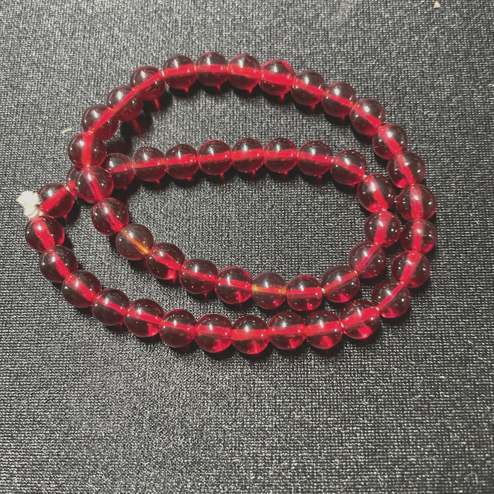 6mm Czech Pressed Glass Trans Ruby Red Round Beads, approx., 50 beads/strand