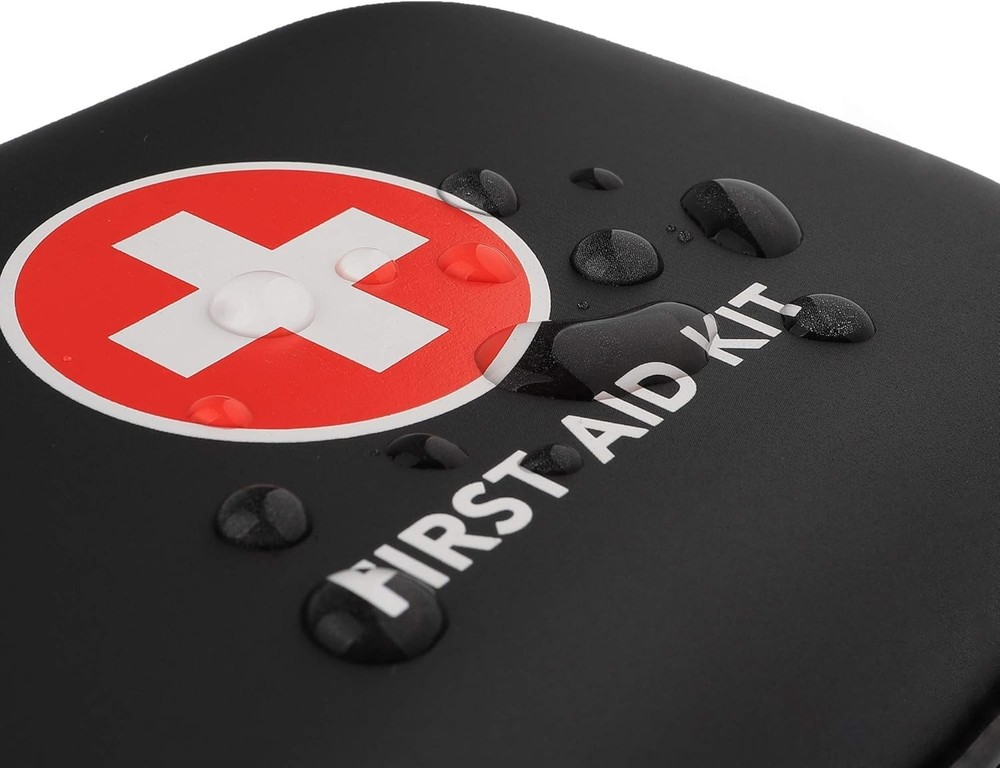 Mini First Aid Kit, 100 Pieces Water-Resistant Hard Shell Small Case - Perfec...
