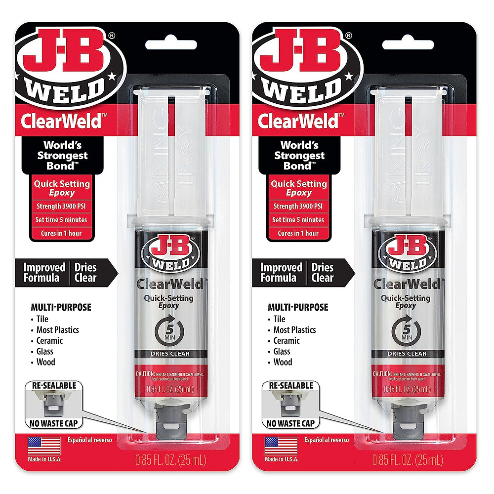 Clearweld 5 Minute Epoxy, Clear, Syringe, 2 Pack, 50112-2