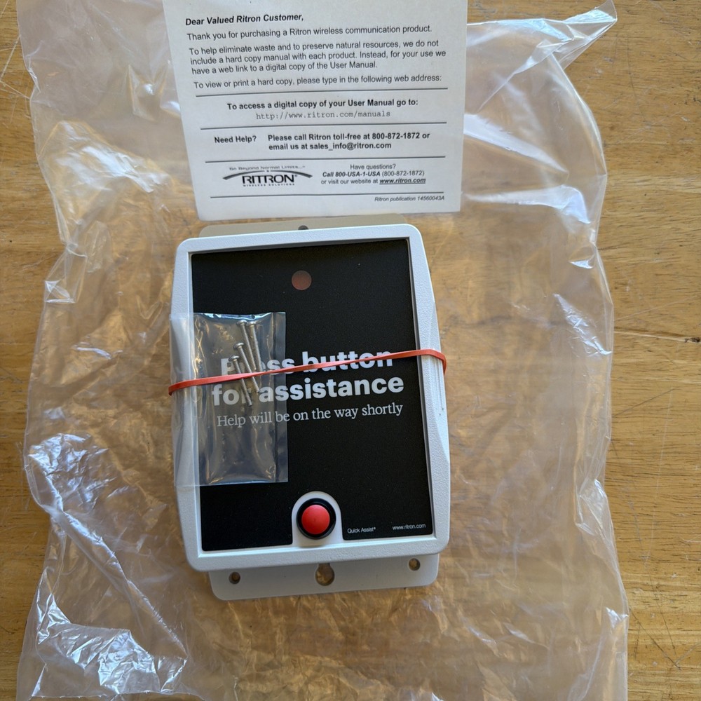 RITRON RQA-451 Wireless Call Button,UHF New /Open Box.