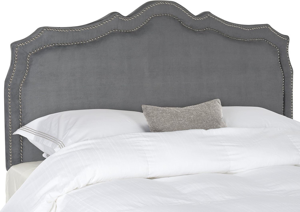 Skyler Grey Silver Nailhead Headboard - Full Size, Mercer Collection