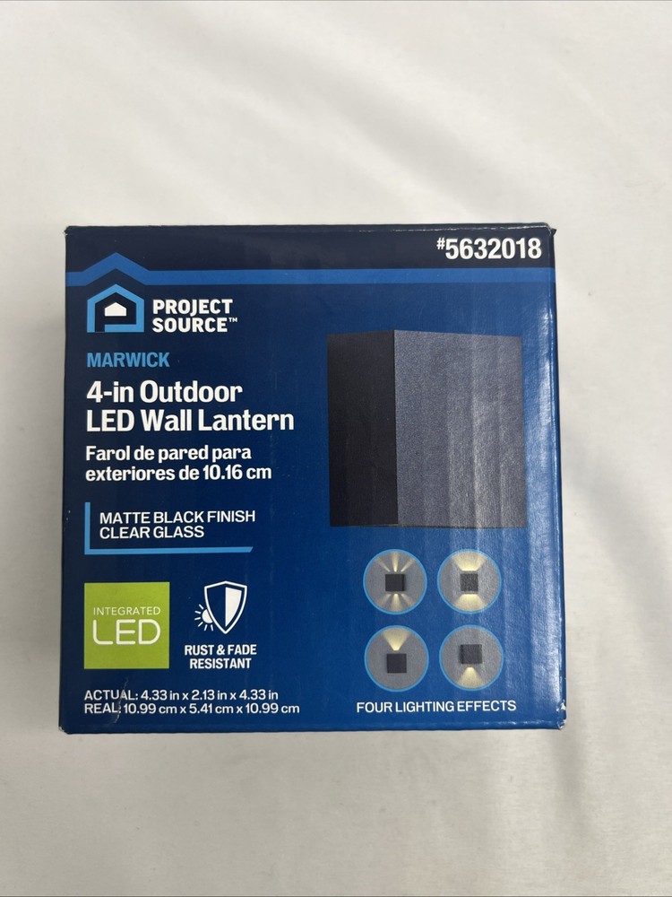 Project Source Marwick 4.33" Matte Black Hardwired LED Outdoor Wall Light