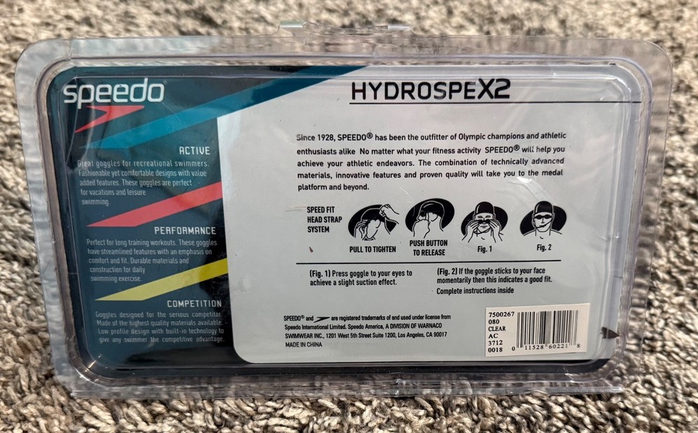 Speedo 7500638 Hydrospex Classic Swim Goggle - Clear
