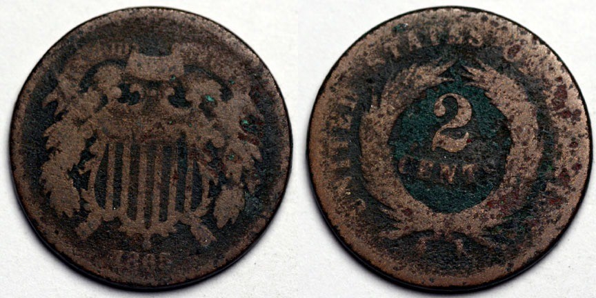 1865 Two Cent Piece
