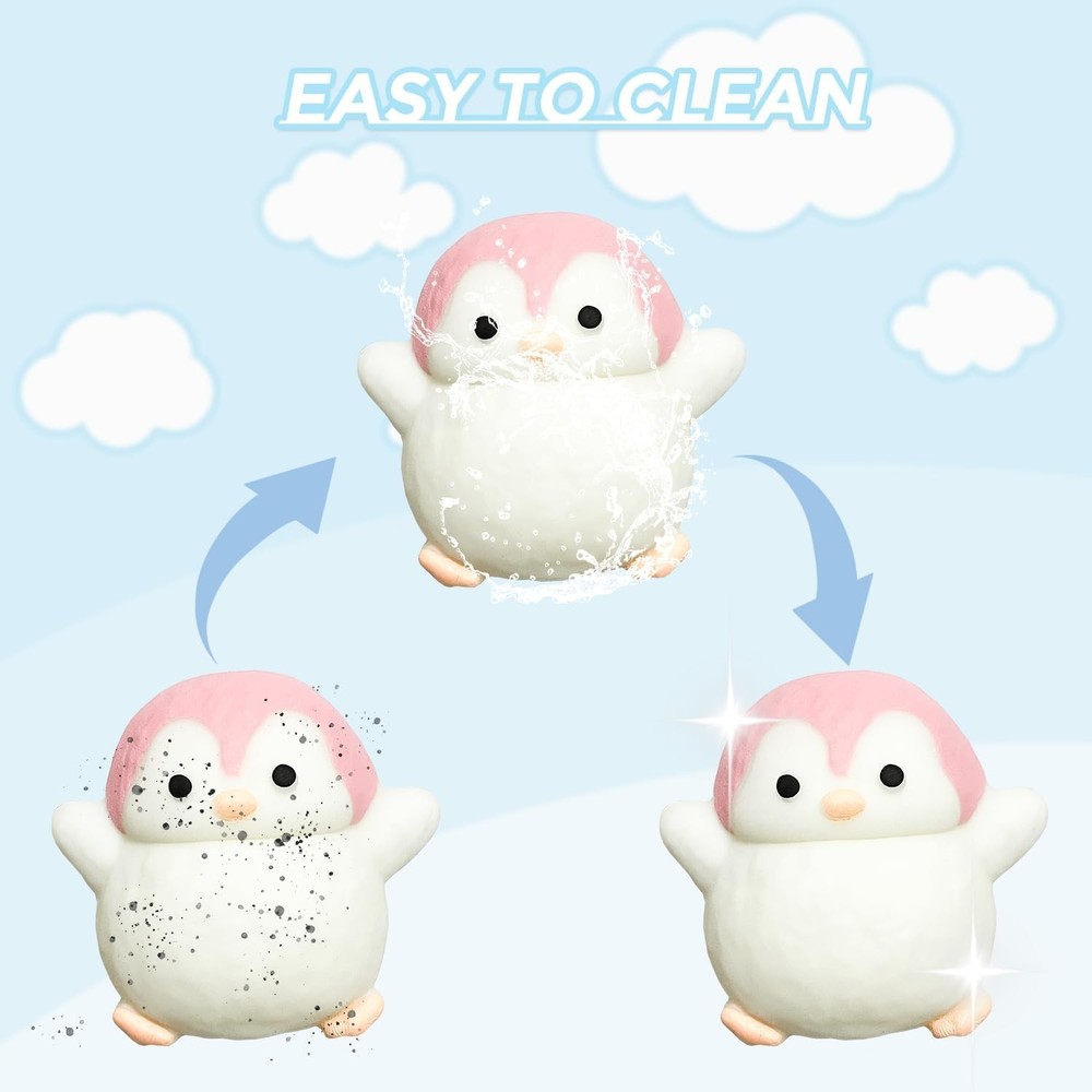 8 Pcs Taba Squishy Pack - Squishies Pack Include (2 Penguins,2 Chick, 2 Cat Paws