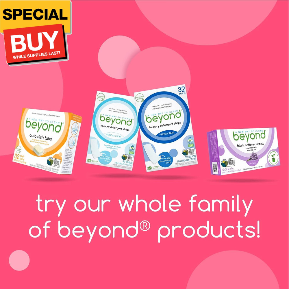 Laundry Detergent Strips [32 strips] - Free & Clear - Eco-friendly, Hypoallergen