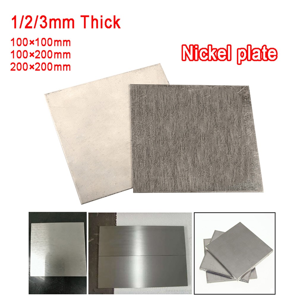 N6 High Purity Nickel Sheet Plate Thin Metal Panel | 1/2/3mm Thick | Multi Sizes