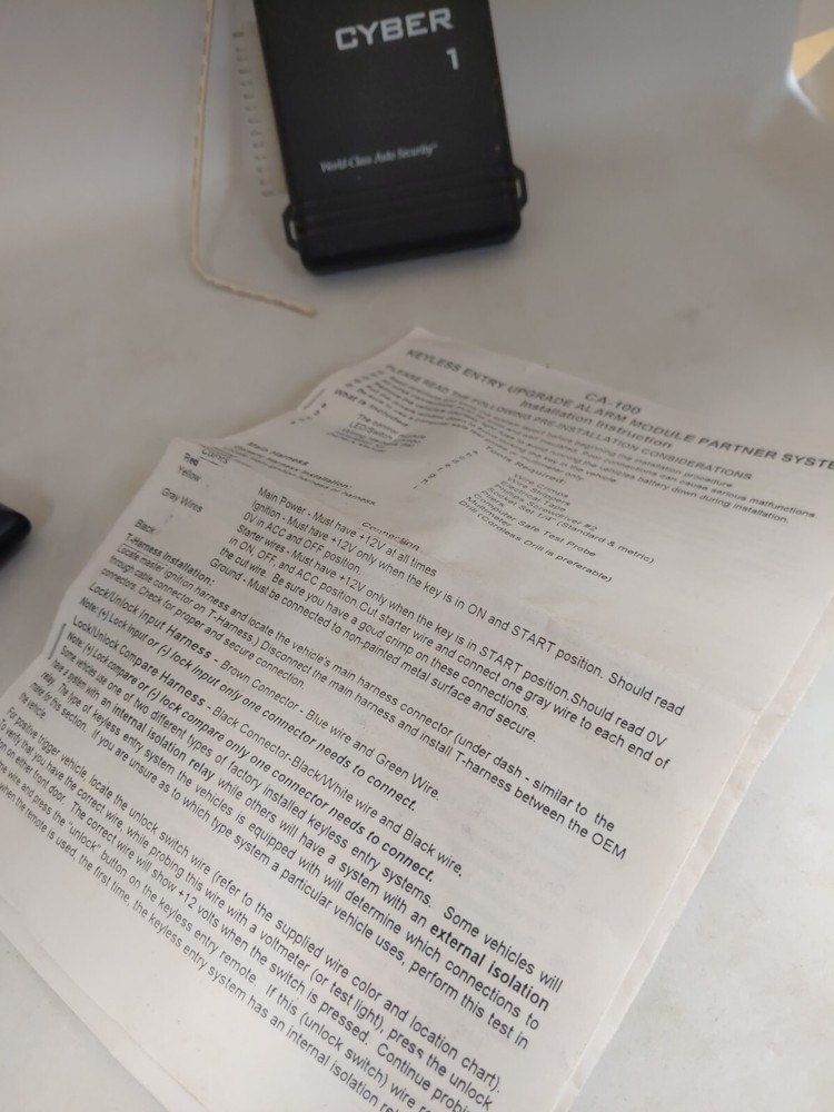 Clifford alarm system Untested