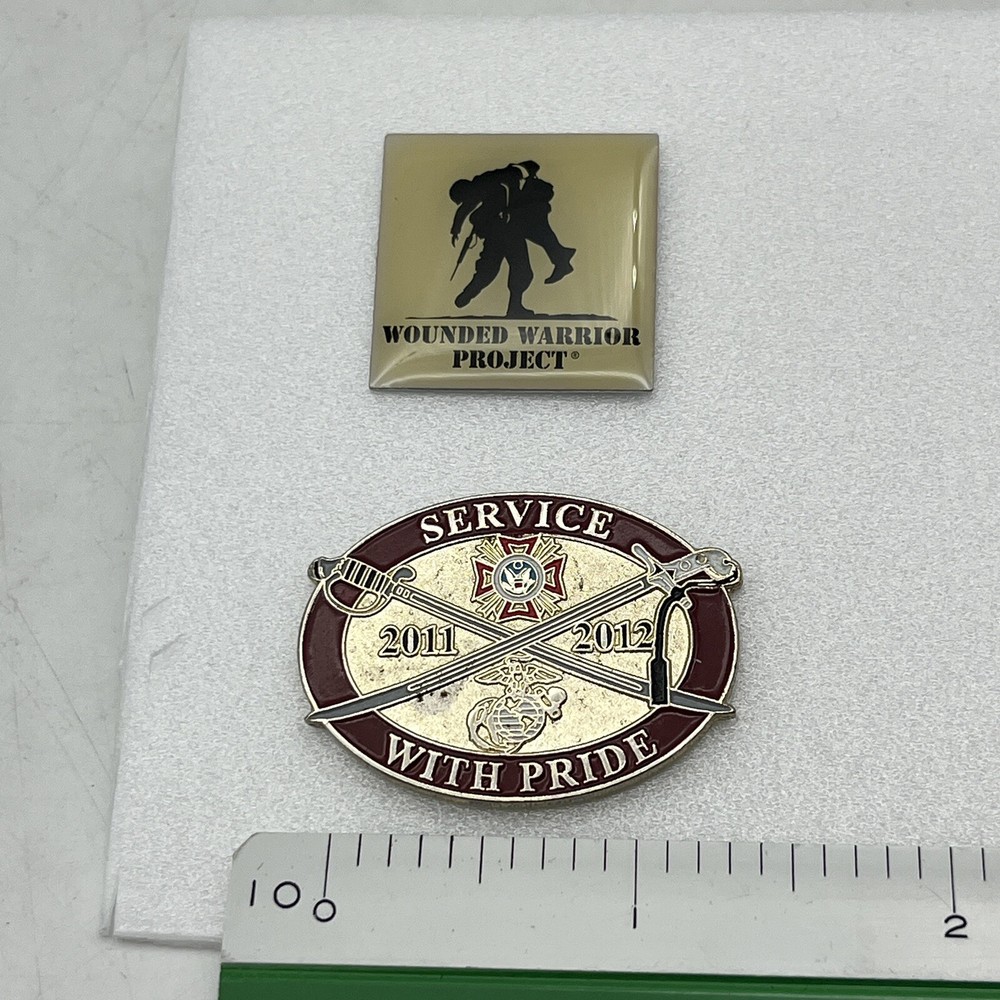 Pin Lot Of 2 Wounded Warrior-Marine Service