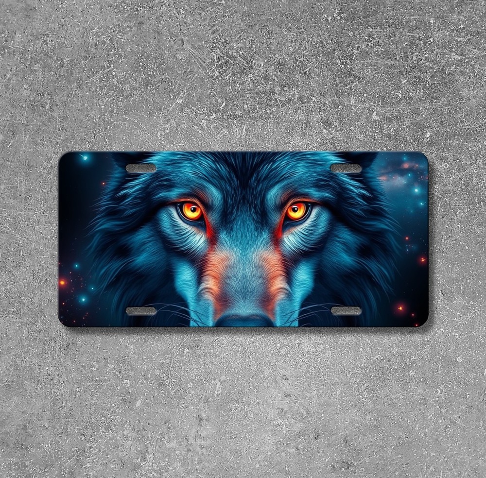 Striking Wolf License Plate Customizable Decorative Plate Anniversary Gift
