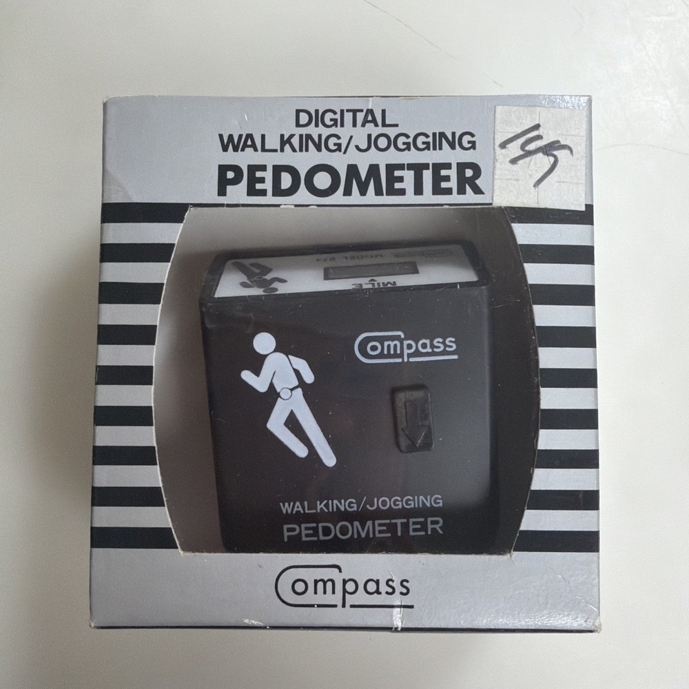 NOS Compass Digital Walking Jogging Pedometer Model 974 Display Counter Taiwan
