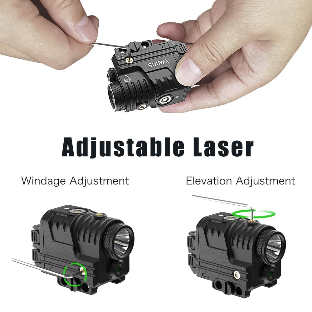 SIXRAY Rechargeable Red Laser and Flashlight for Light Combo