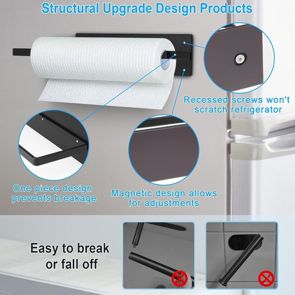 Space-Saving Magnetic Towel Rack – Strong Hold without Drilling, 6lbs Capacity