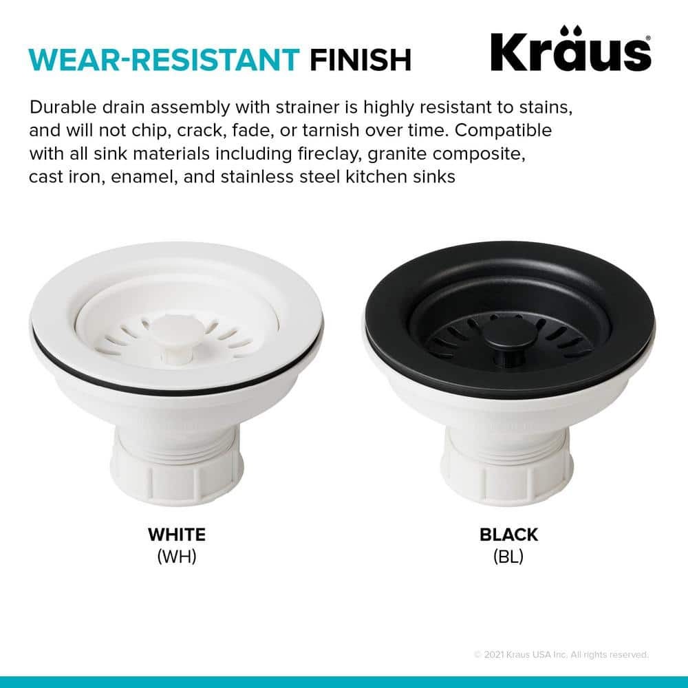 KRAUS Kitchen Sink Strainer in Black