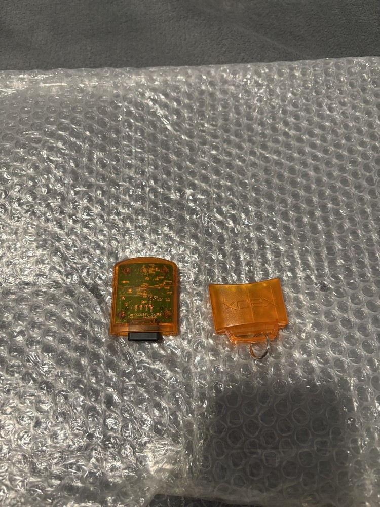 Original Xbox Live Beta Tester Translucent Orange Memory Unit X08-25319 with cap