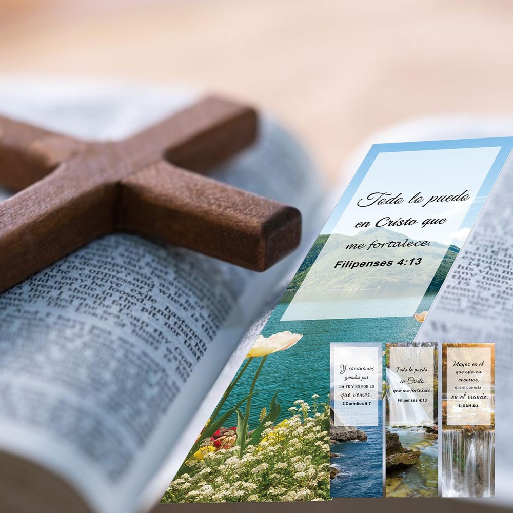 40 Pack Spanish Christian Bible Verse Bookmarks Religious Scripture Book Marks