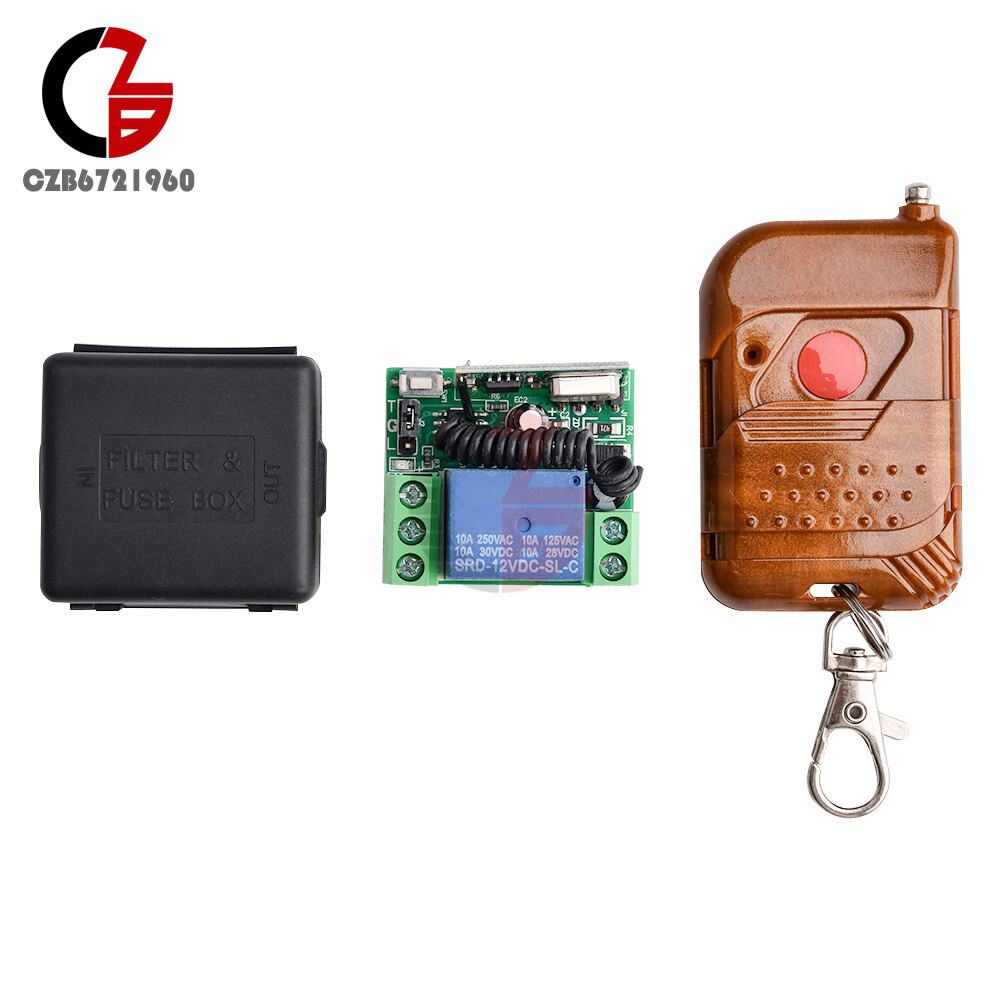 DC 12V 10A Relay 1CH Wireless RF Remote Control Switch Transmitter+ Receiver