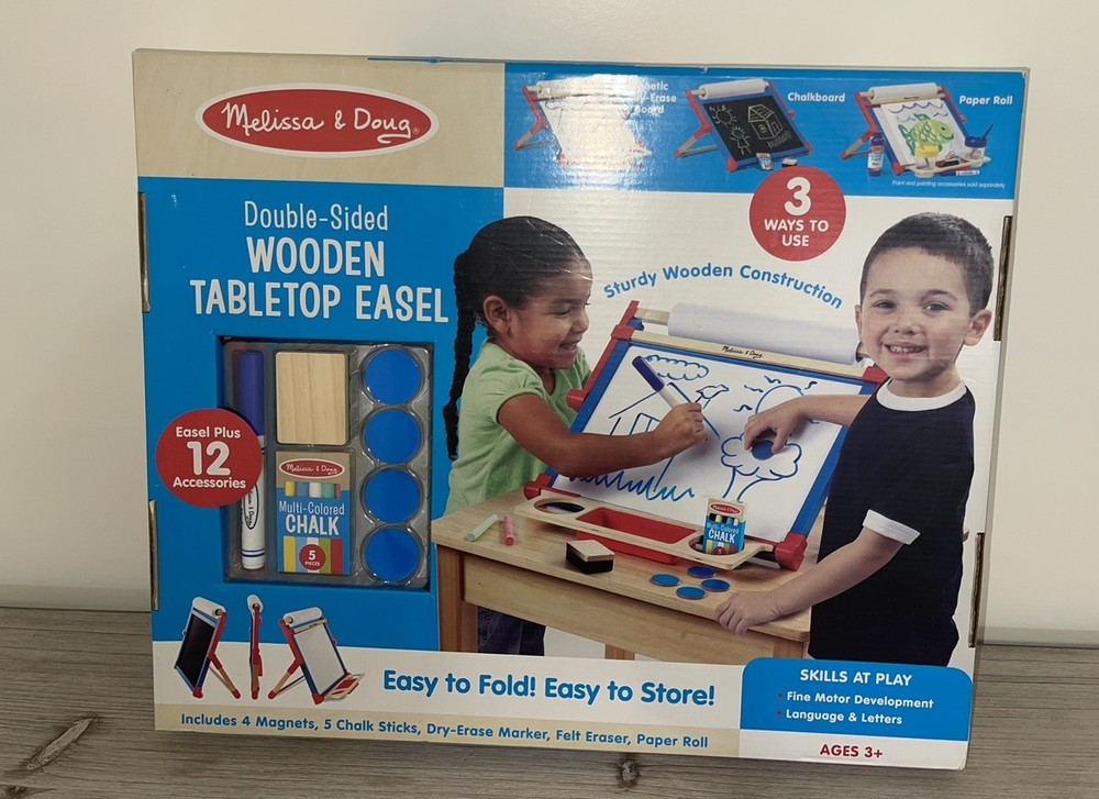 MELISSA & DOUG DOUBLE-SIDED WOODEN TABLETOP EASEL