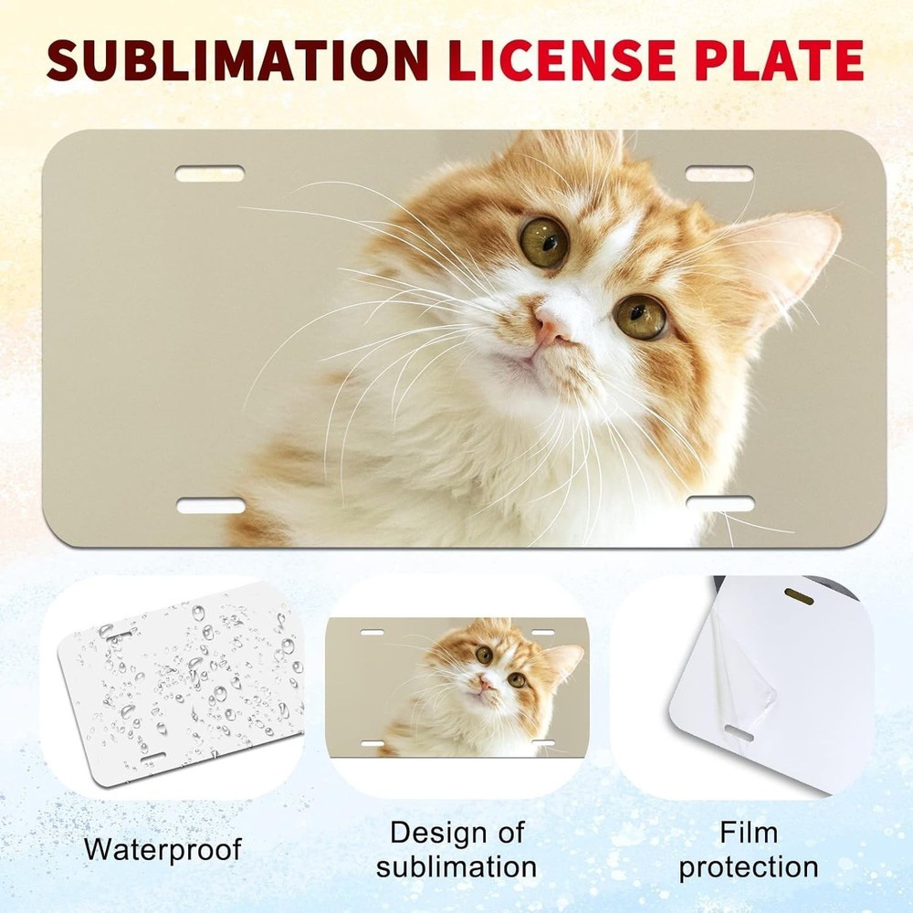Durable Sublimation License Plate Blanks, 10-Pack for Easy DIY Customization