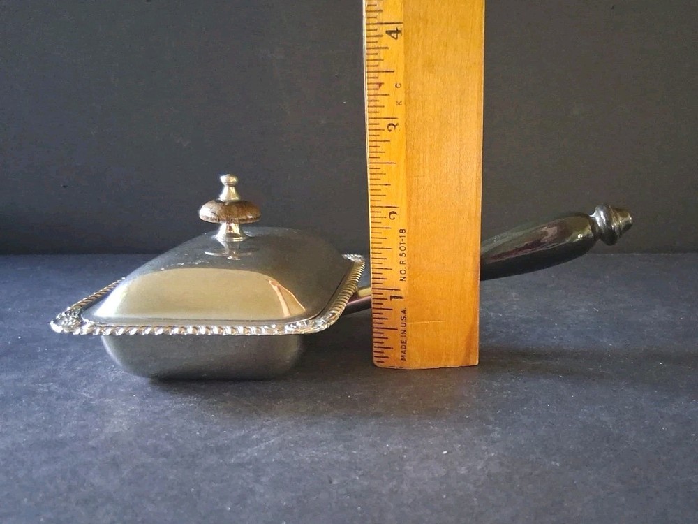 FB Rogers Small Silent Butler/Server Silver On Copper
