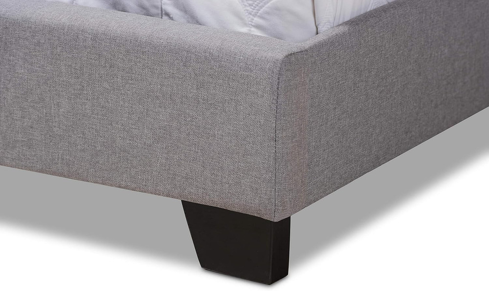 Stylish King Grey Bed Frame - Box Spring Required for Ultimate Comfort