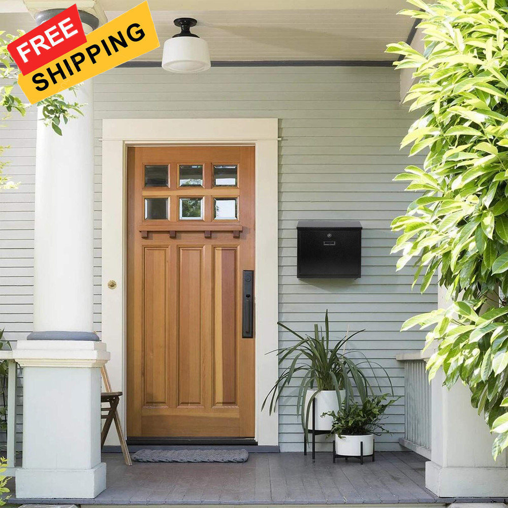 xydled Mail Boxes with Key Lock,Locking Mailbox Wall Mounted,Security Black