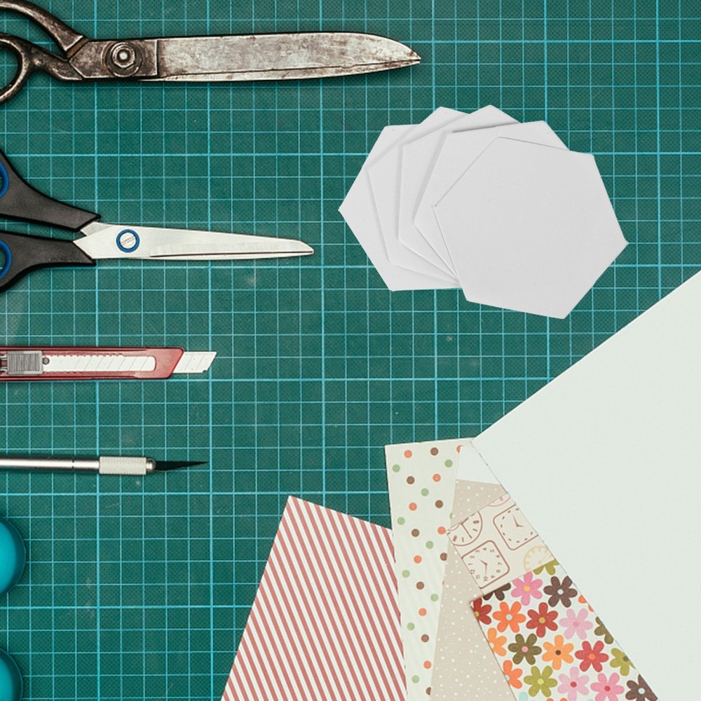 300 Pcs Handwork Craft Paper Patchwork for DIY Reusable Hexagonal